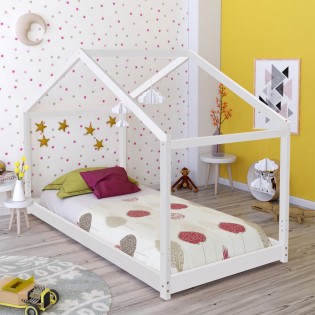 Hausbett KOALA mit Lattenrost/ Kinderbett 90x190 - Weiß