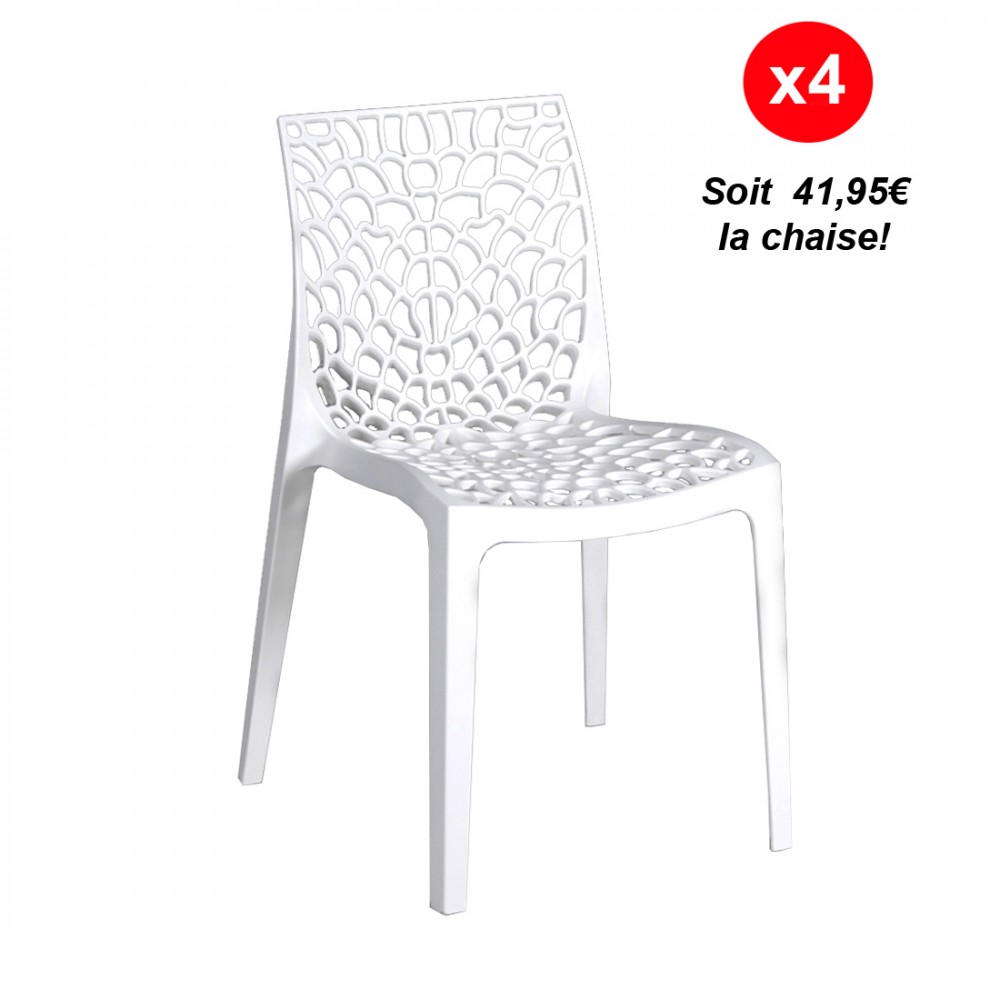 / aus Stühlen 4 TELA Weiß Set stapelbaren
