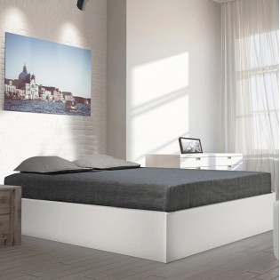 Bettkasten BILBAO mit Lattenrost / Bett 160x200 - Weiß
