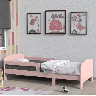 Kinderbett TOBY + 1 Lattenrost / Pink lackiert