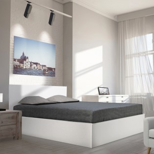 Bettkasten MADRID mit Lattenrost / Bett 160x200 - Weiß