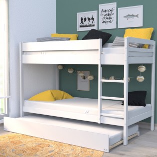 Etagenbett WALLY mit Schublade-Bett/ Etagenbett 90x190 - WEISS