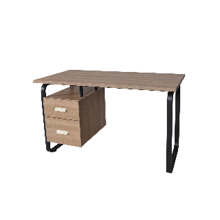 Bureau PEARL 120x60cm / Décor Chêne blanchi et métal noir