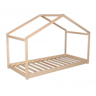 Lit cabane KOALA 90x190 + 1 sommier / Naturel