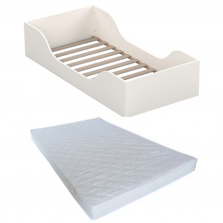 Lit NOE 90x190 + matelas / Blanc