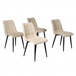 Lot de 4 chaises de salle à manger MUSE/ Beige