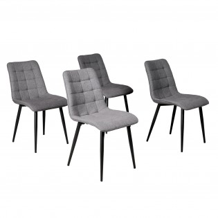 Lot de 4 chaises de salle à manger MUSE/ Gris clair