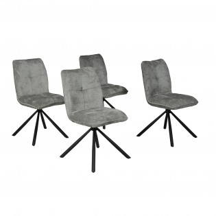 Lot de 4 chaises pivotantes de salle à manger CORTINA/ Gris clair