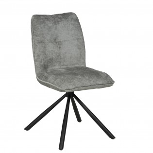 Lot de 4 chaises pivotantes de salle à manger CORTINA/ Gris clair