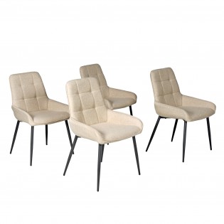 Lot de 4 chaises de salle à manger ARTY/ Beige