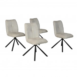 Lot de 4 chaises pivotantes de salle à manger CORTINA/ Beige