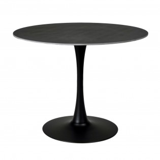 Table à manger ronde ISA en pierre, 4/5personnes, D.100 cm/ noire