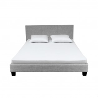 Ensemble Matelas + Lit 140x190 DUBLIN / Gris clair