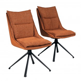 Lot de 2 chaises pivotantes JAVA / Brun brique