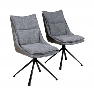 Lot de 2 chaises pivotantes JAVA / Gris foncé