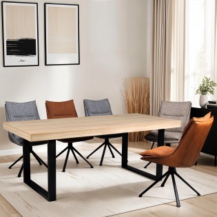 Table à manger TIVOLI 200x90cm - 10 personnes / Décor Chêne blanchi