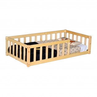 KINDERBETT NINO MIT LATTENROST/ Kinderbett 70x140 - Naturholz